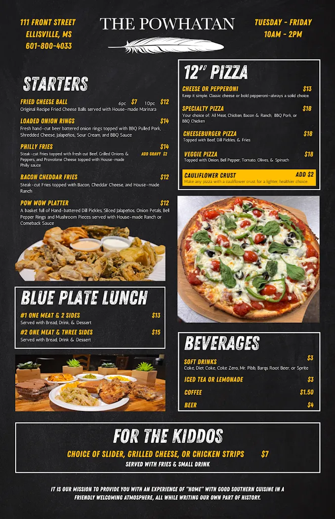 Menu_The Powhatan_Ellisville, MS_image_old_2