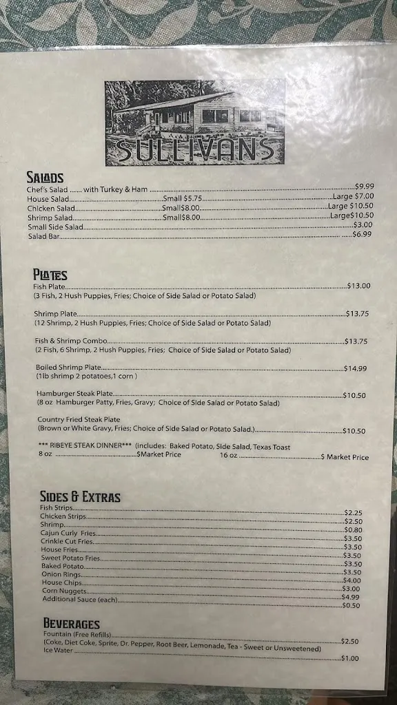 Menu_Sullivans Kitchen_Meadville, MS_image_old_2