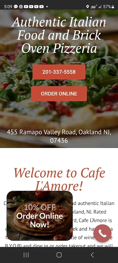 Menu_Cafe L'Amore_Oakland, NJ_image_old_2