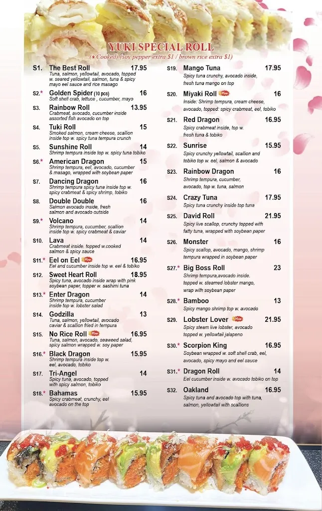 Menu_Yuki Japanese Restaurant_Oakland, NJ_image_old_2