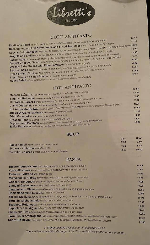 Menu_Libretti's Restaurant Est 1950_City of Orange, NJ_image_old_2
