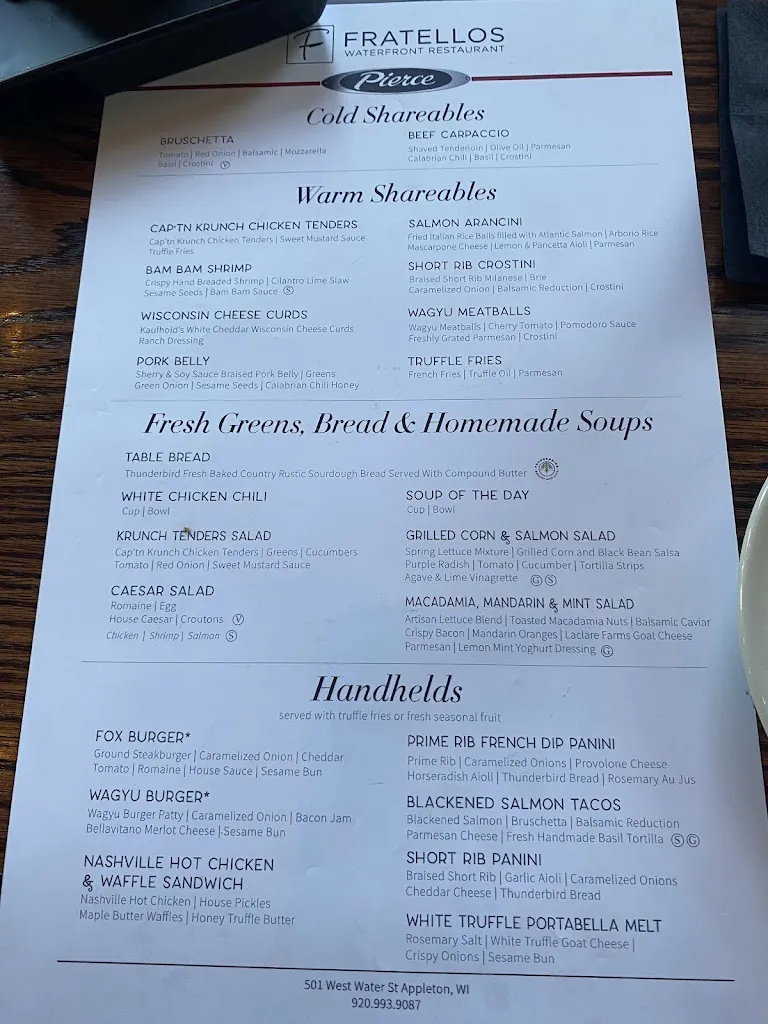Menu_Fratellos Riverfront Restaurant_Appleton, WI_image_old_3