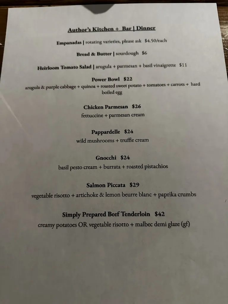 Menu_Author's Kitchen and Bar_Appleton, WI_image_old_1