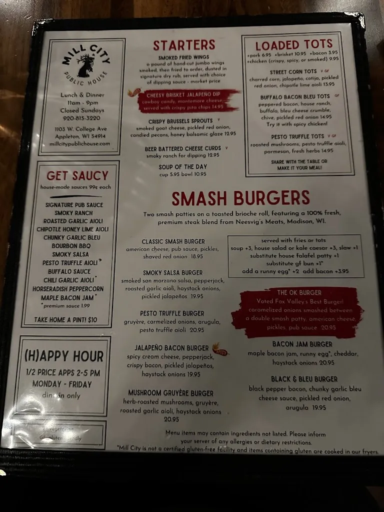 Menu_Mill City Public House_Appleton, WI_image_old_2