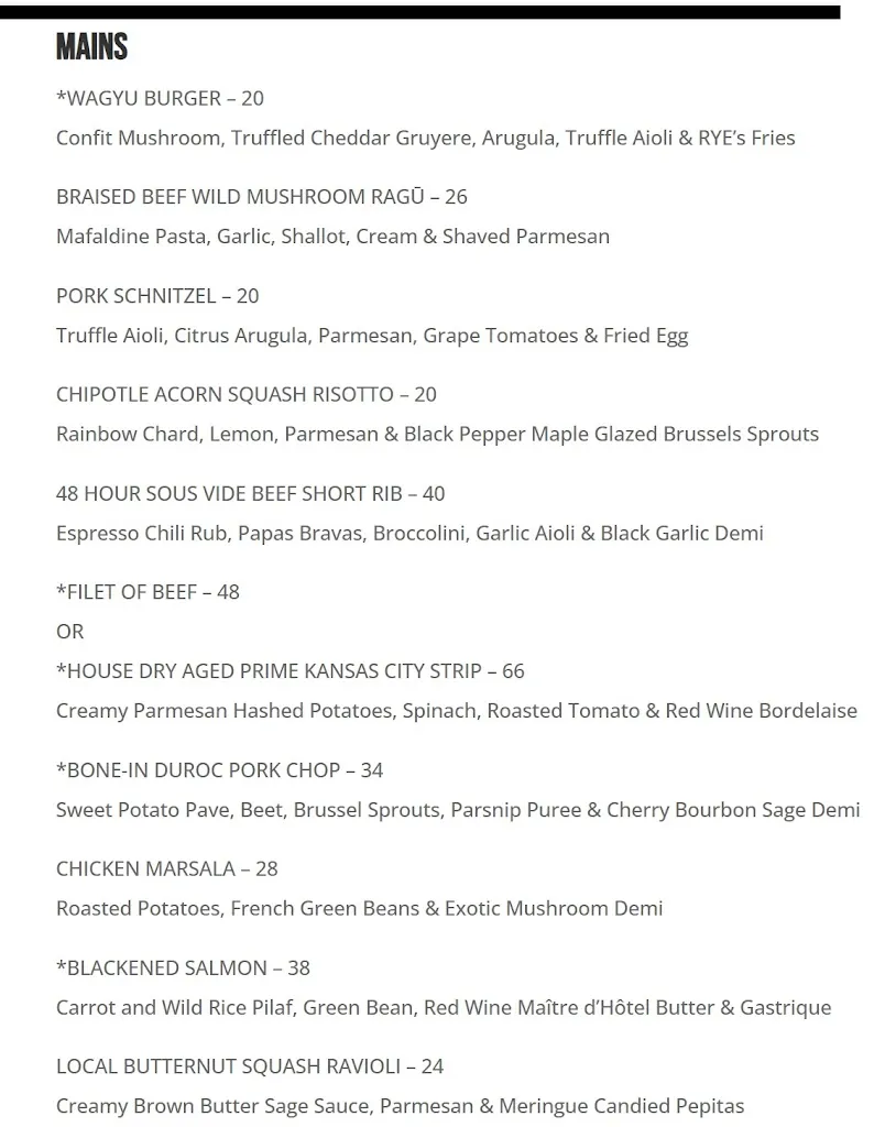 Menu_Rye Restaurant_Appleton, WI_image_old_2