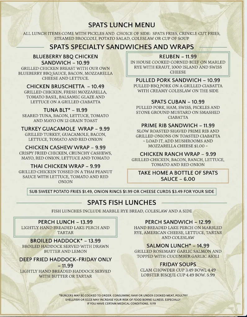 Menu_Spats_Appleton, WI_image_old_2