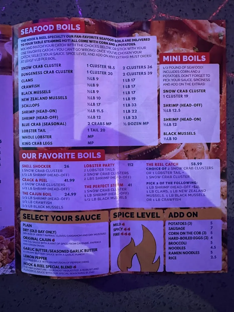 Menu_Hook & Reel Cajun Seafood & Bar_West Orange, NJ_image_old_1