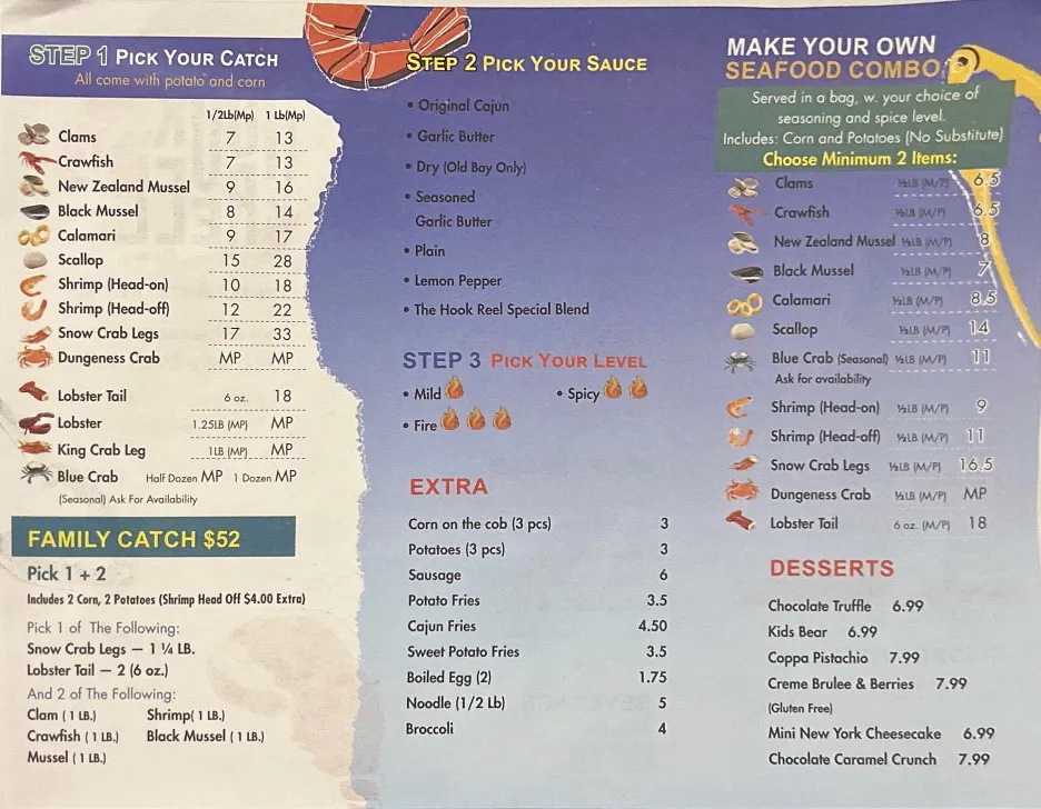 Menu_Hook & Reel Cajun Seafood & Bar_West Orange, NJ_image_old_3