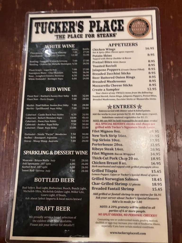 Menu_Tucker's Place_St. Louis, MO_image_old_2