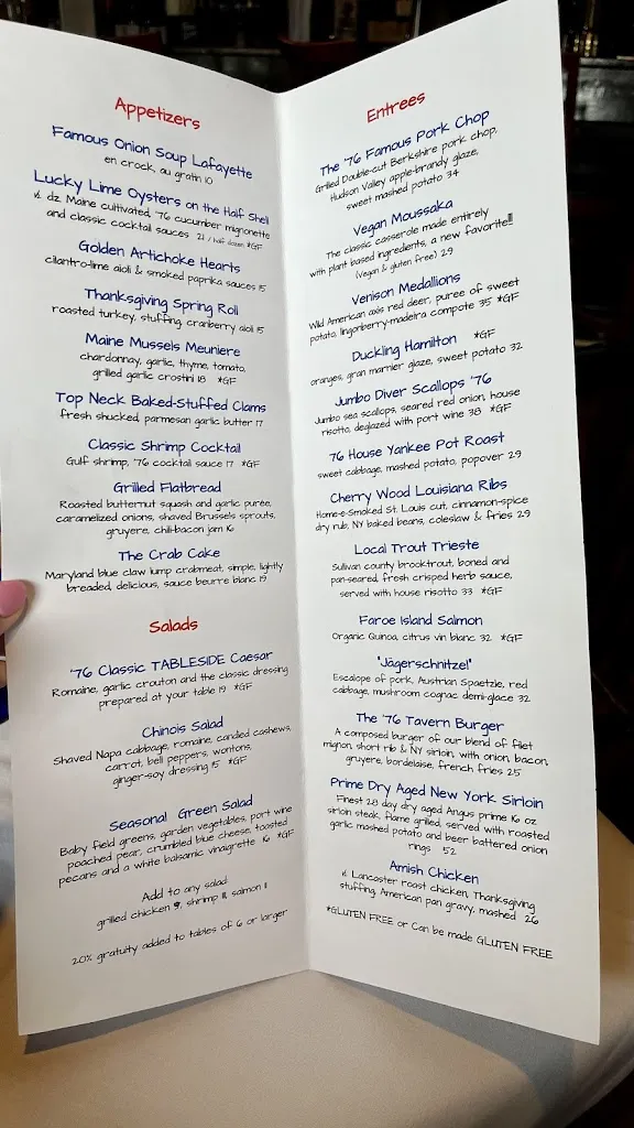 Menu_The Old '76 House_Tappan, NY_image_old_3