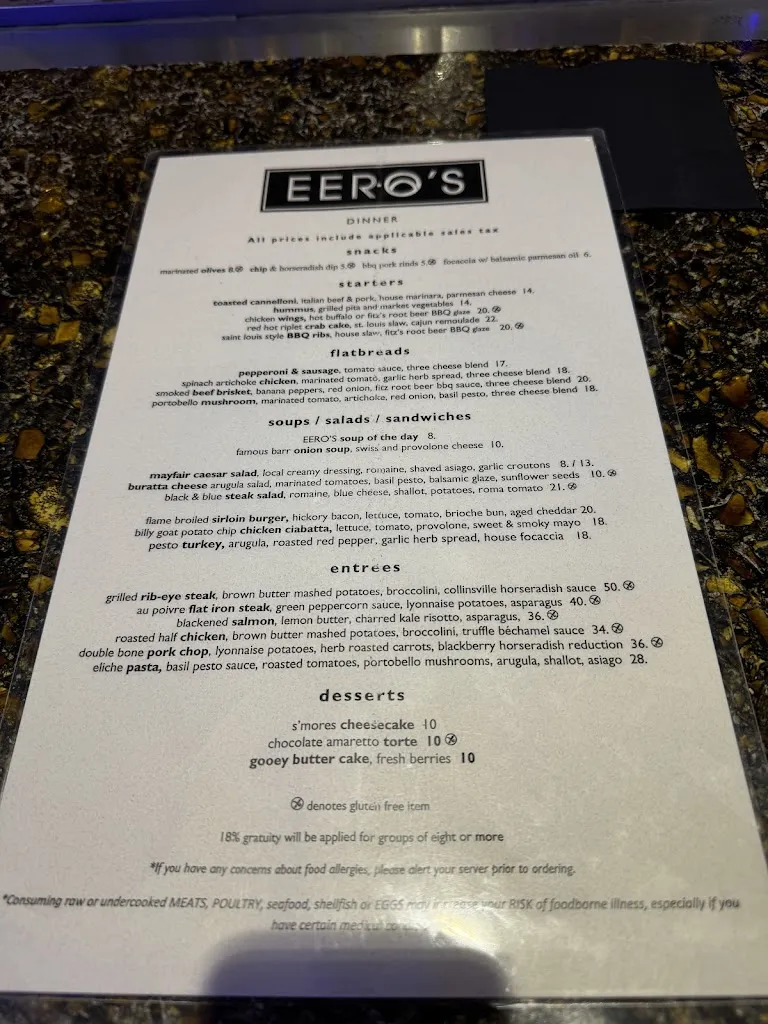 Menu_Eero's_St. Louis, MO_image_old_2