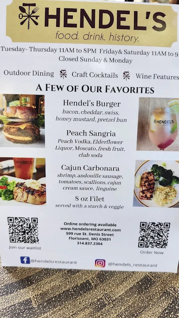 Menu_Hendel's_Florissant, MO_image_old_2