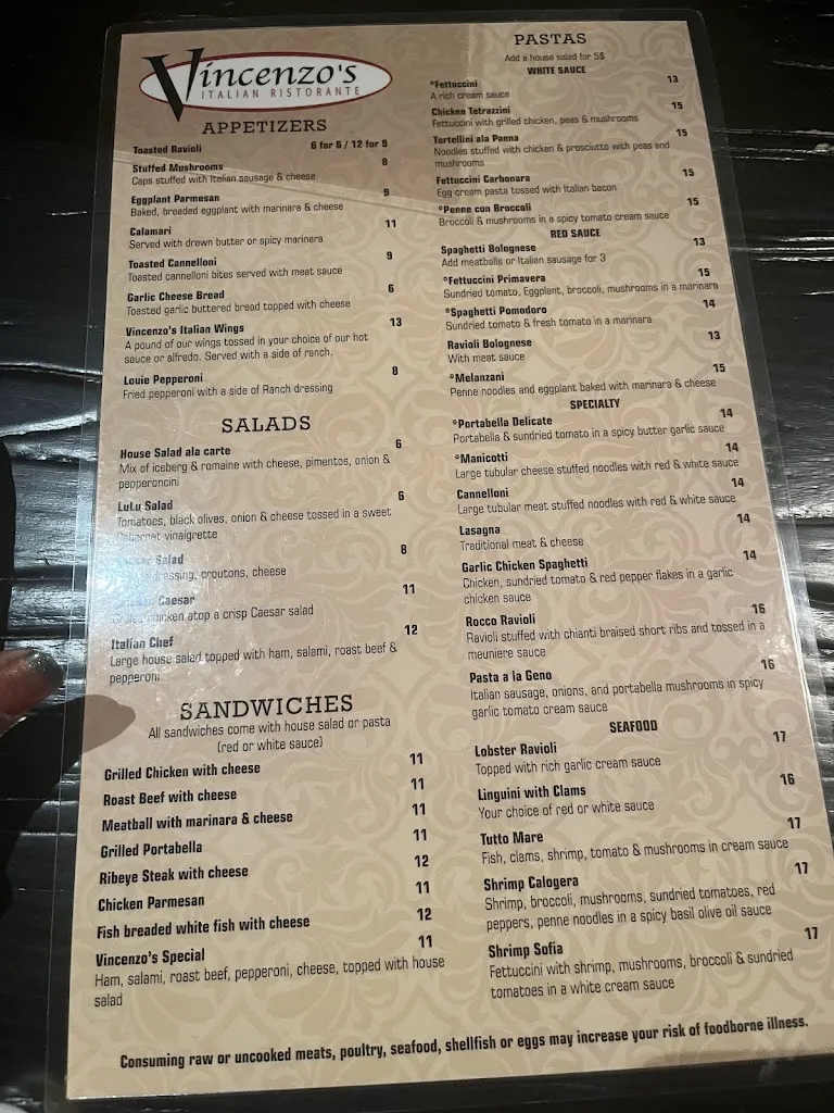 Menu_Vincenzos_Ferguson, MO_image_old_1