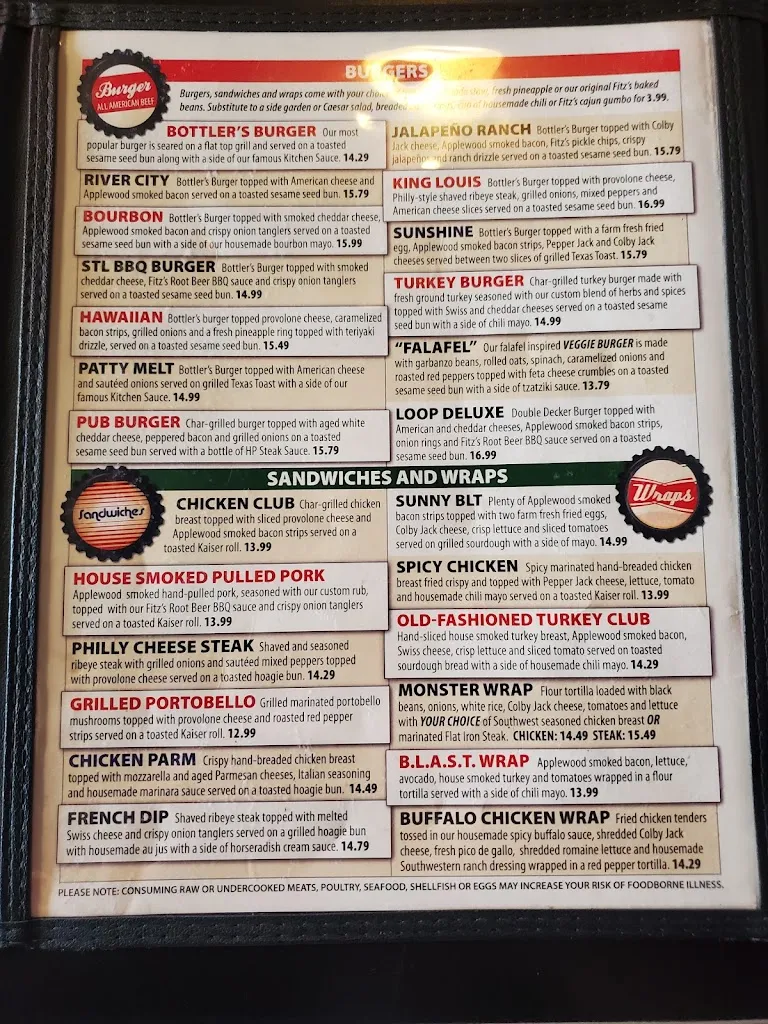 Menu_Fitz's Delmar_St. Louis, MO_image_old_2