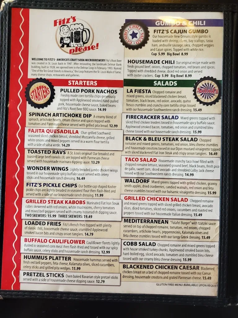 Menu_Fitz's Delmar_St. Louis, MO_image_old_3