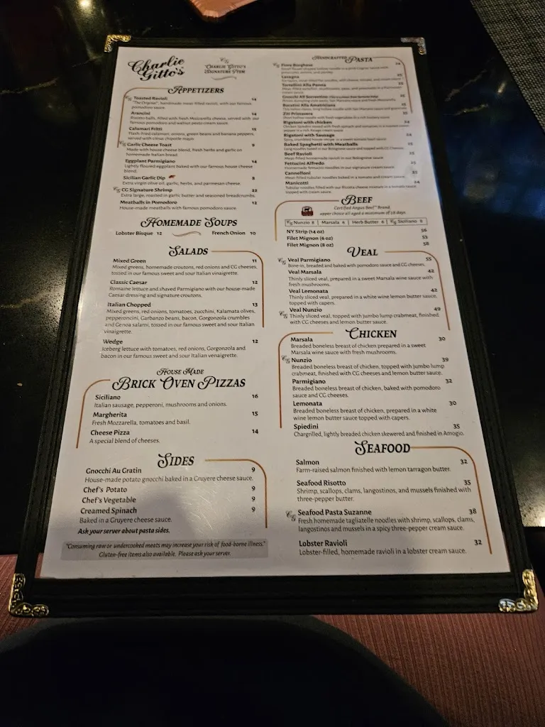 Menu_Charlie Gitto's On the Hill_St. Louis, MO_image_old_3