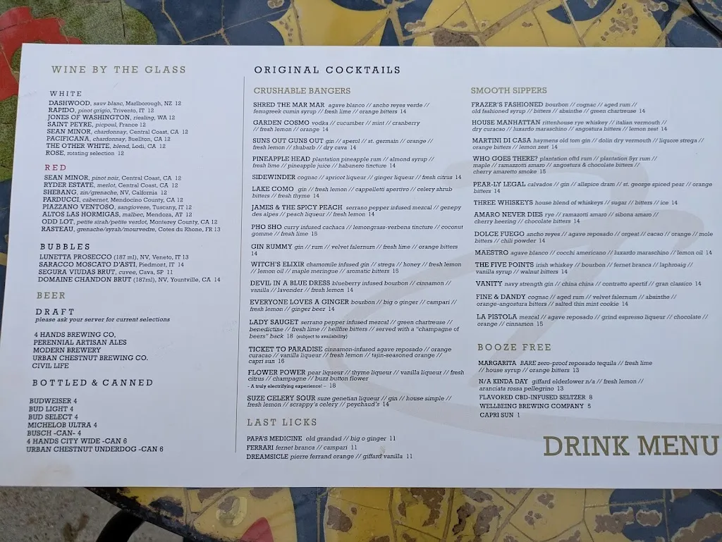 Menu_Frazer's Restaurant & Lounge_St. Louis, MO_image_old_1