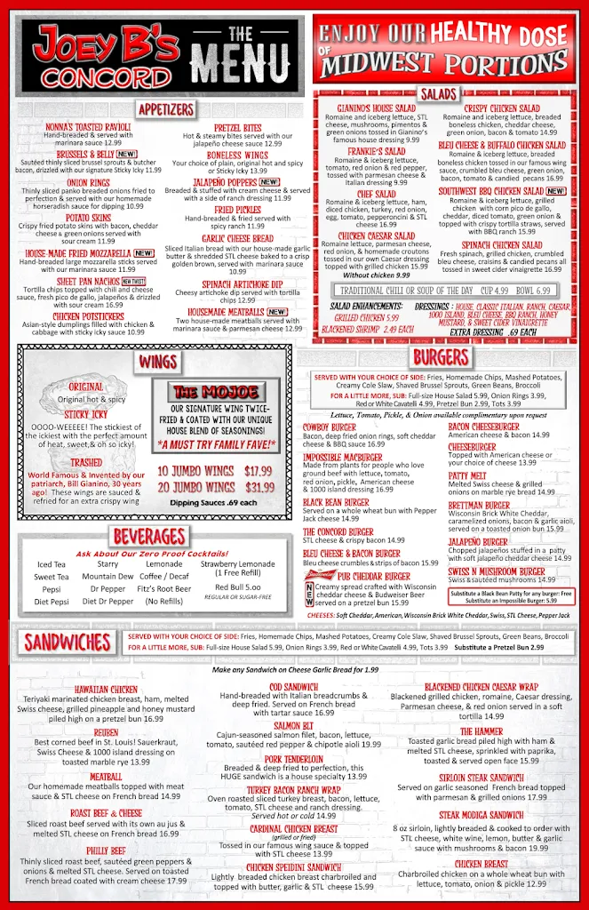 Menu_Joey B's Food & Drink Concord_St. Louis, MO_image_old_1