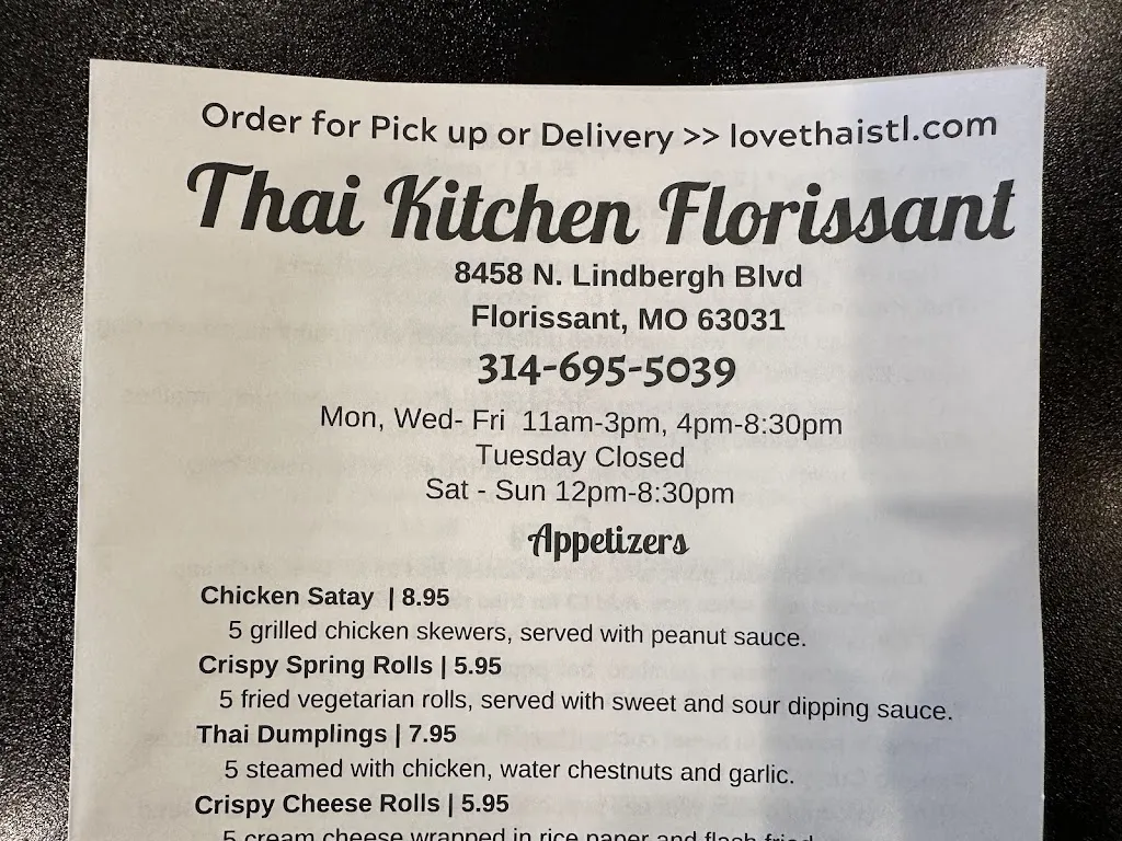 Menu_Thai Kitchen - Florissant_Florissant, MO_image_old_1