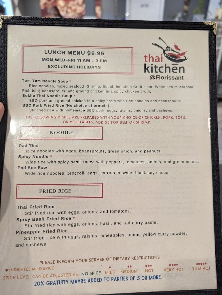 Menu_Thai Kitchen - Florissant_Florissant, MO_image_old_2