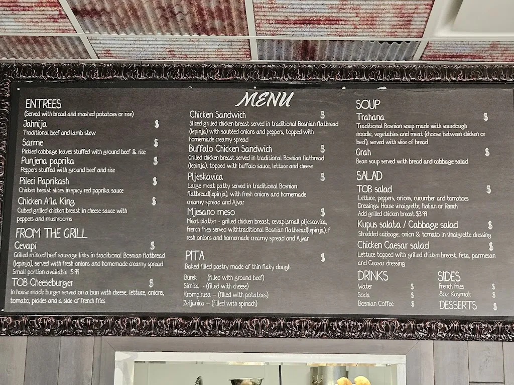 Menu_Taste Of Bosnia_St. Louis, MO_image_old_2