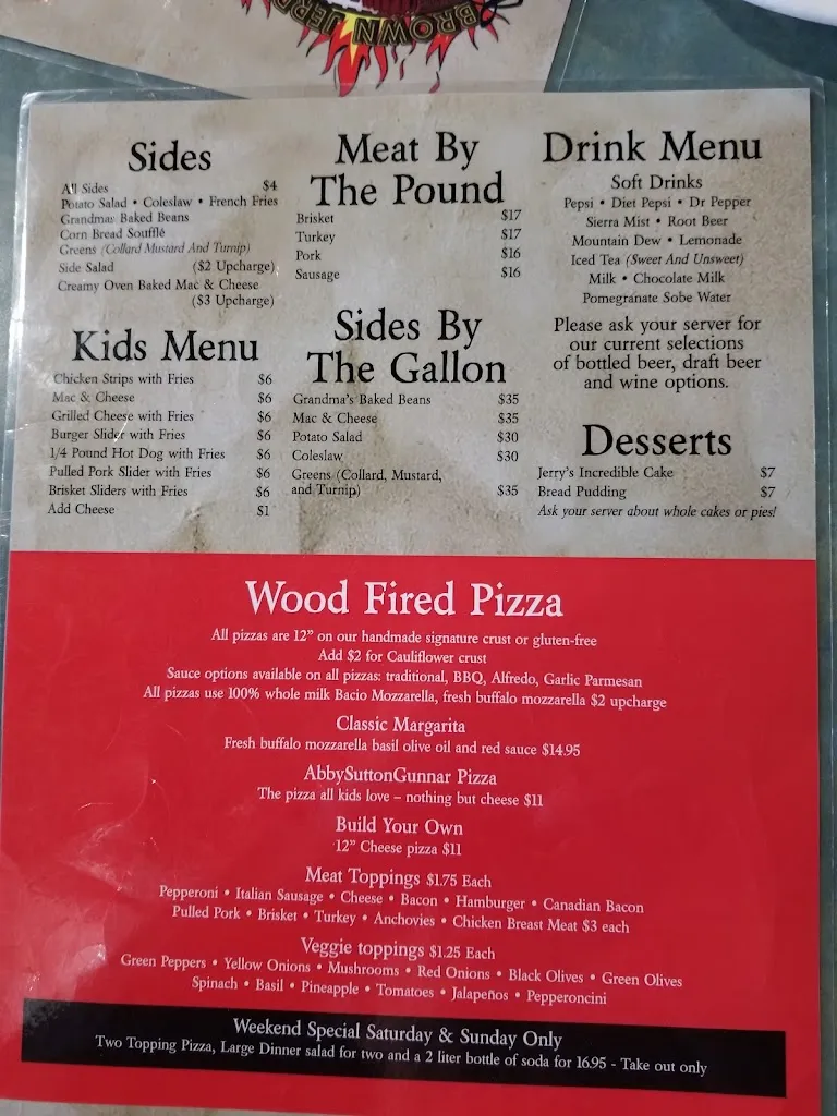 Menu_Brown Jerry's Blues, Brews & BBQ_Pacific, MO_image_old_2
