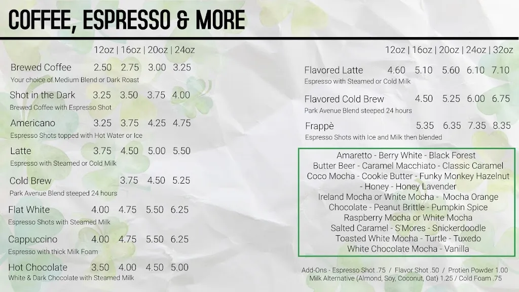 Menu_Little Ireland Coffee_Pacific, MO_image_old_1