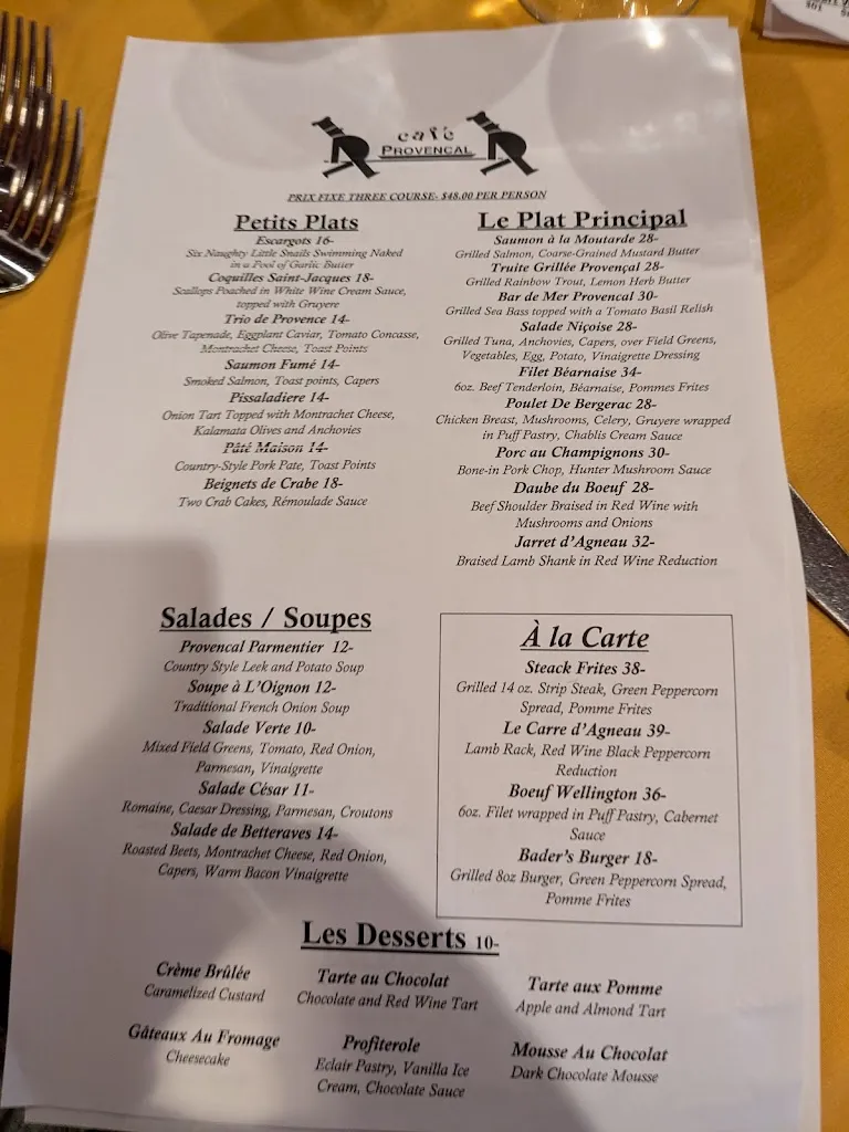 Menu_Cafe Provencal_St. Louis, MO_image_old_2