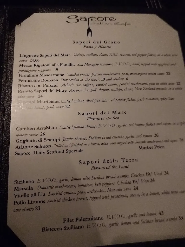 Menu_Sapore Italian Cafe_Kirkwood, MO_image_old_2
