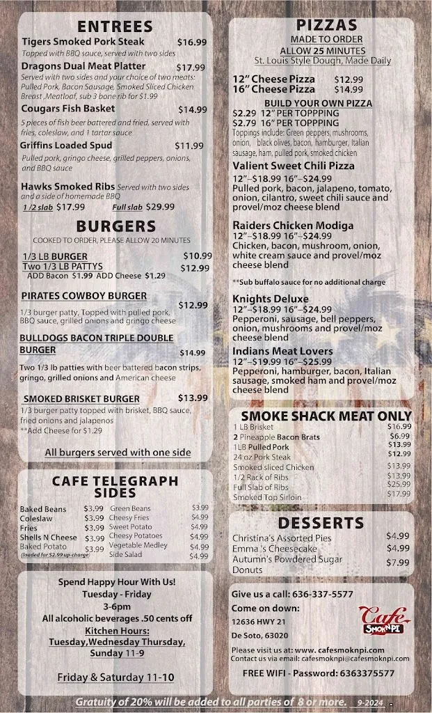 Menu_Cafe Telegraph Smoke Shack_St. Louis, MO_image_old_2