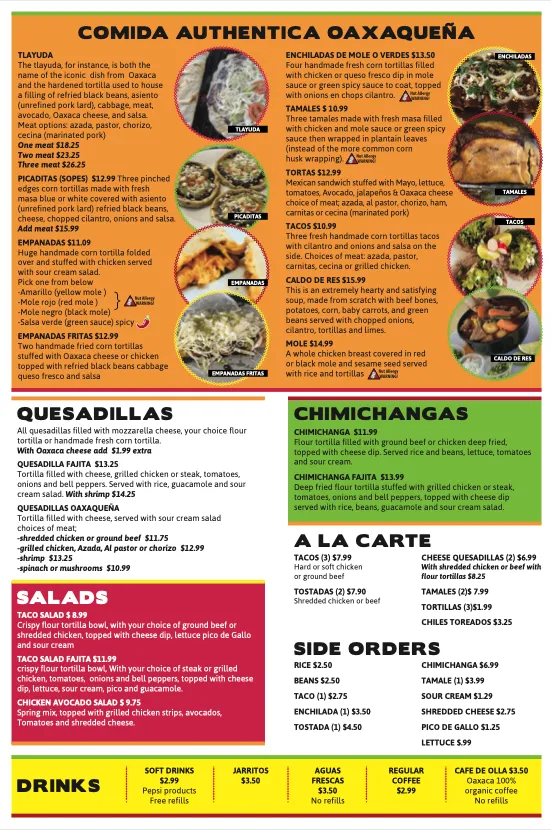 Menu_La Oaxaqueña_St. Louis, MO_image_old_1