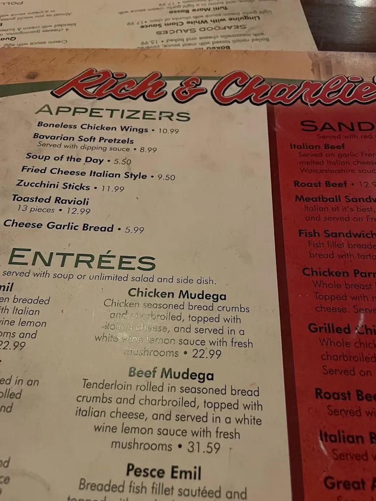 Menu_Rich & Charlie's South County_St. Louis, MO_image_old_3