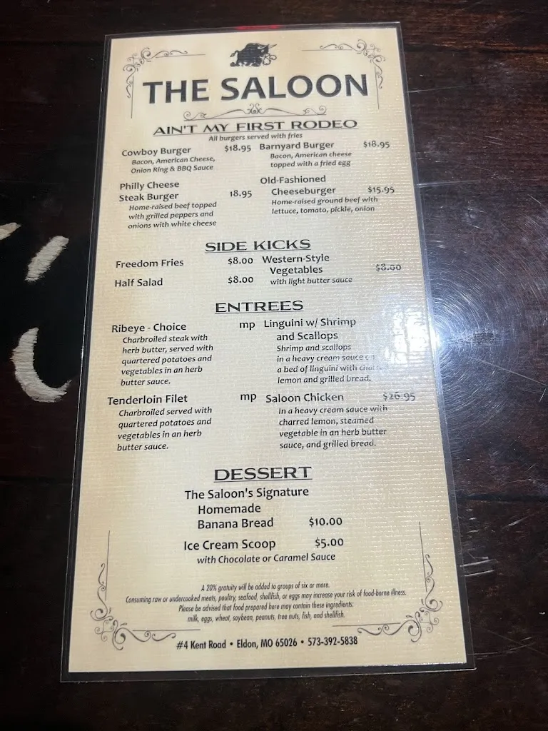 Menu_THE SALOON_Eldon, MO_image_old_3