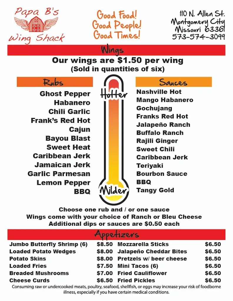 Papa B's Wing Shack restaurant à Montgomery City, MO
