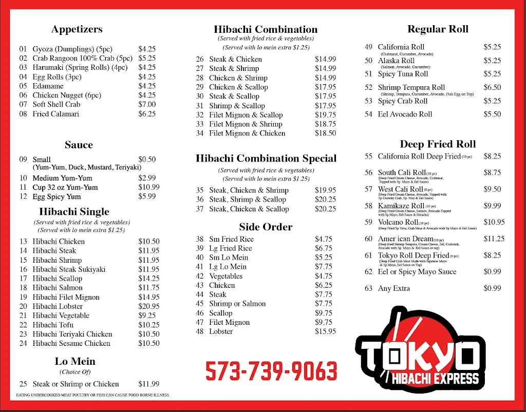 Menu_Tokyo Hibachi Rolla_Rolla, MO_image_old_2
