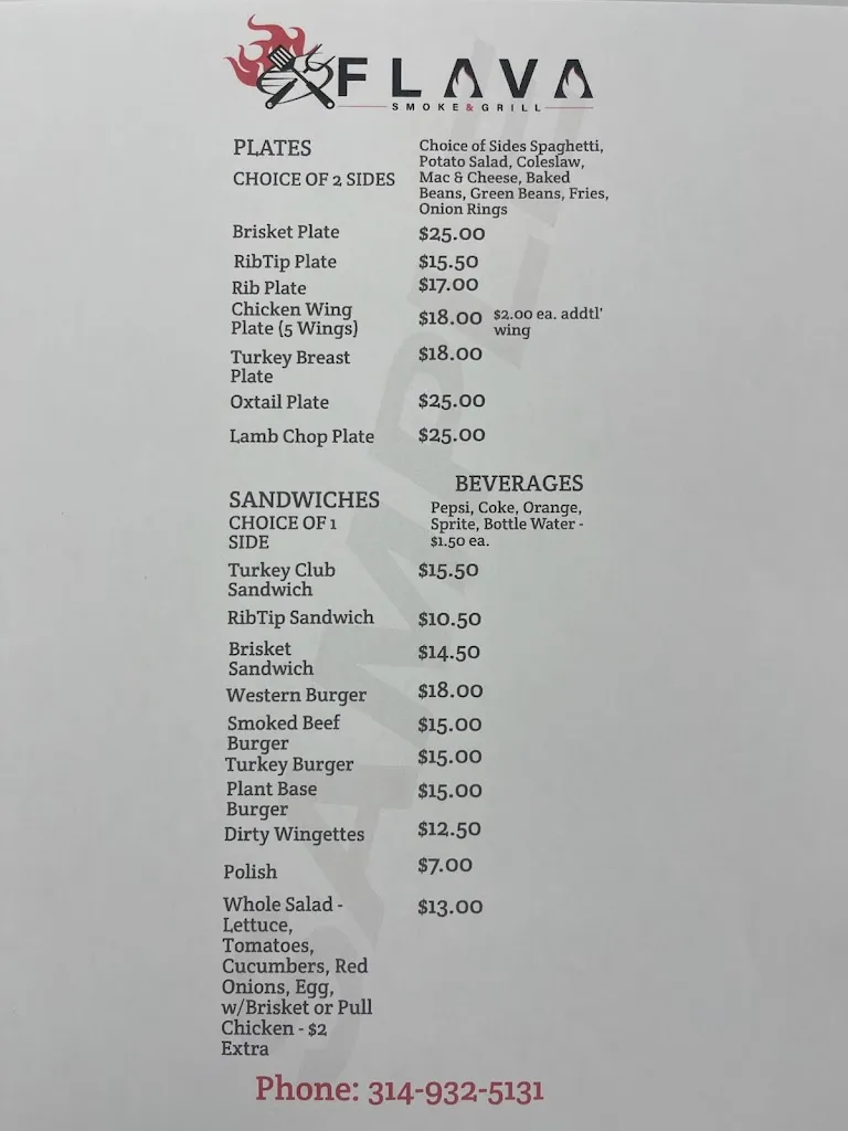 Menu_FLAVA SMOKE & GRILL, LLC_St. Louis, MO_image_old_1