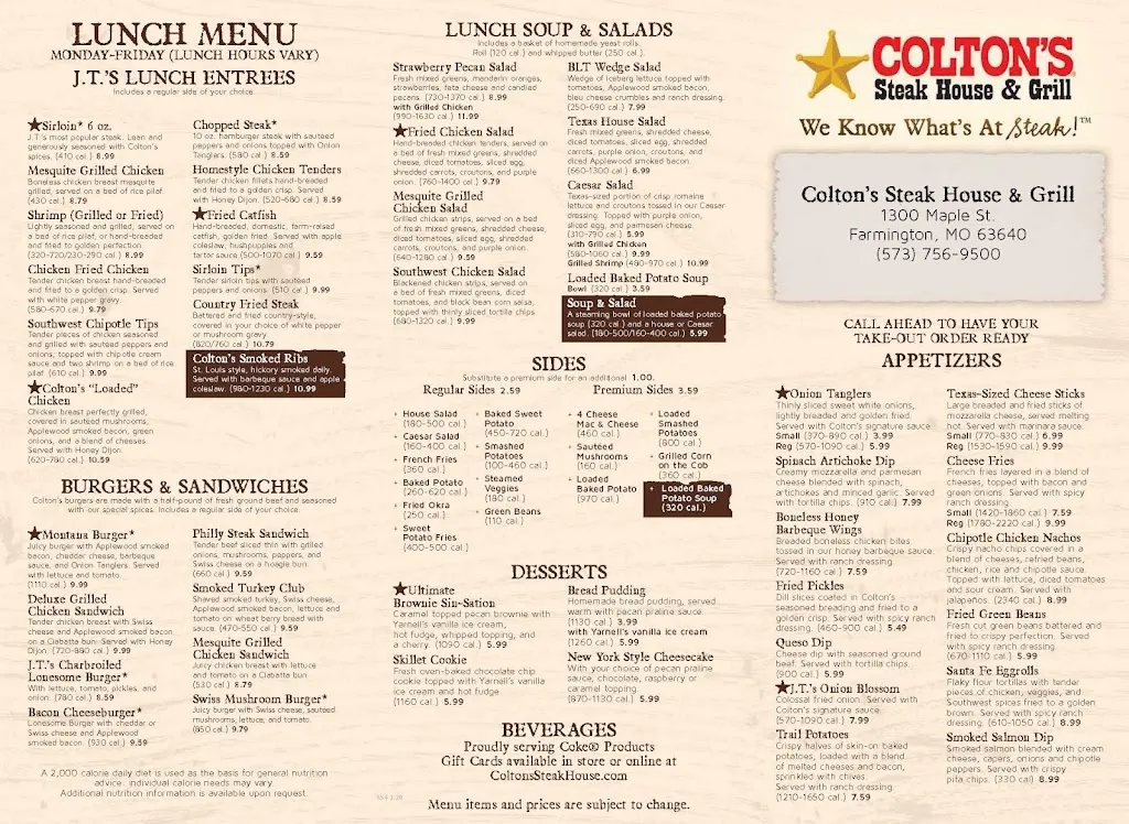Menu_Colton's Steak House & Grill_Farmington, MO_image_old_2