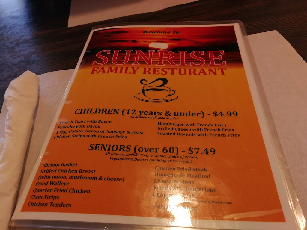 Menu_Sunrise Family Restaurant_St Ann, MO_image_old_1