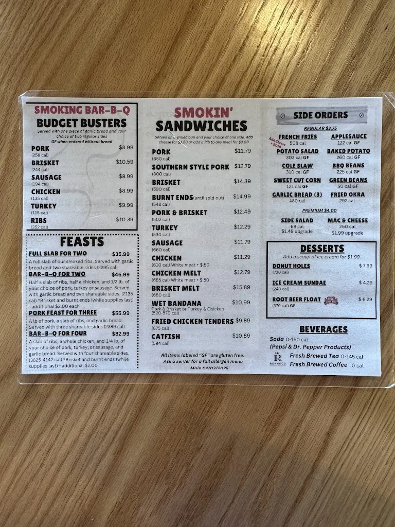 Menu_Bandana's Bar-B-Q St Ann, MO_St Ann, MO_image_old_1
