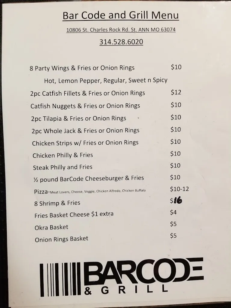 Menu_Bar Code & Grill_St Ann, MO_image_old_2