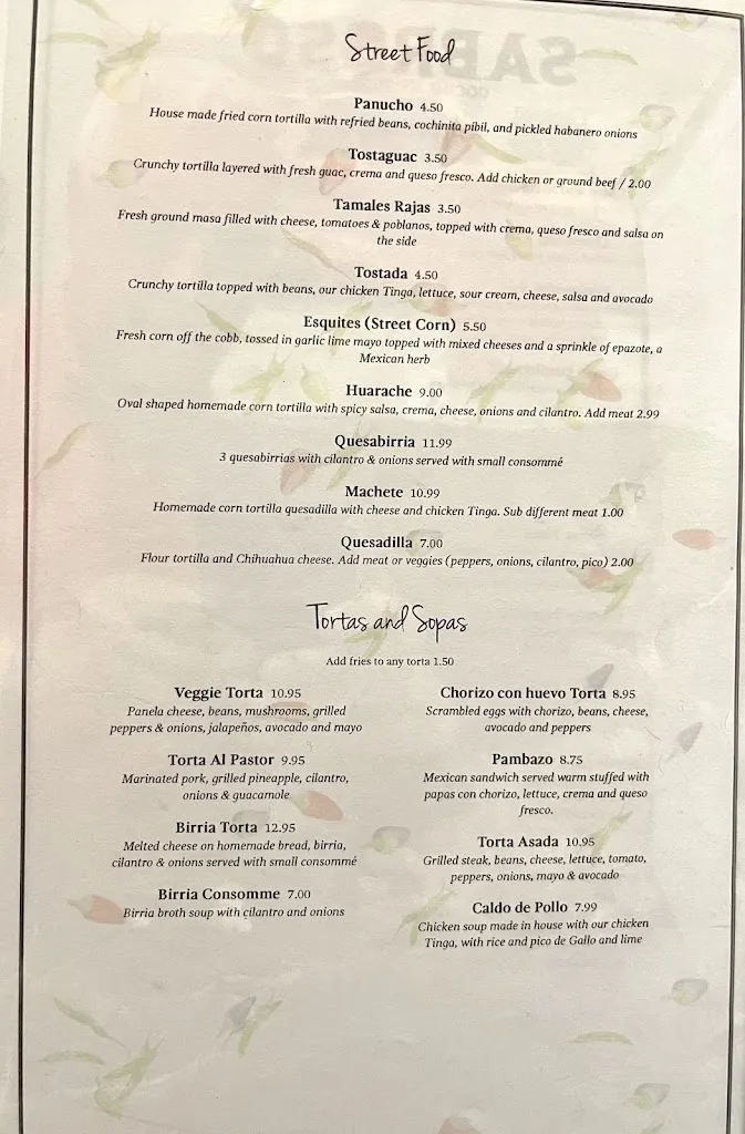 Menu_Sabroso Cocina Mexicana_St Ann, MO_image_old_3