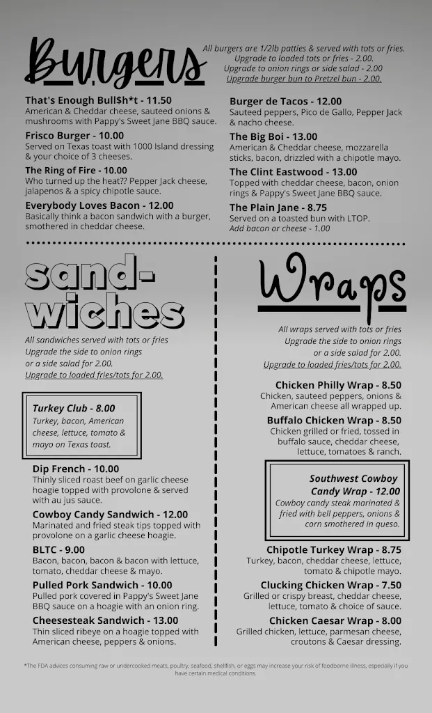Menu_BS Bar & Grill_St Ann, MO_image_old_1
