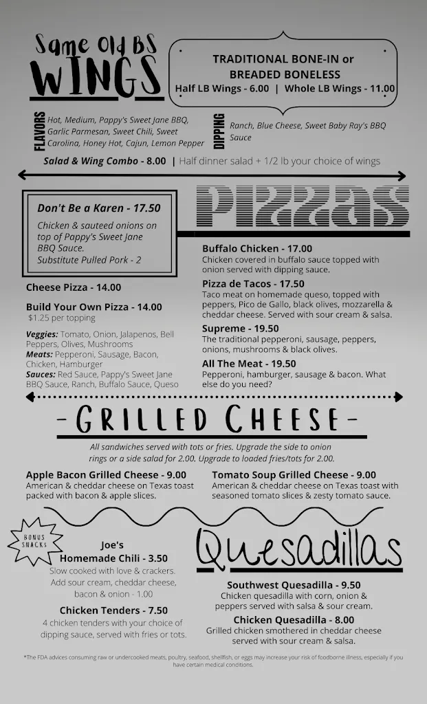 Menu_BS Bar & Grill_St Ann, MO_image_old_2