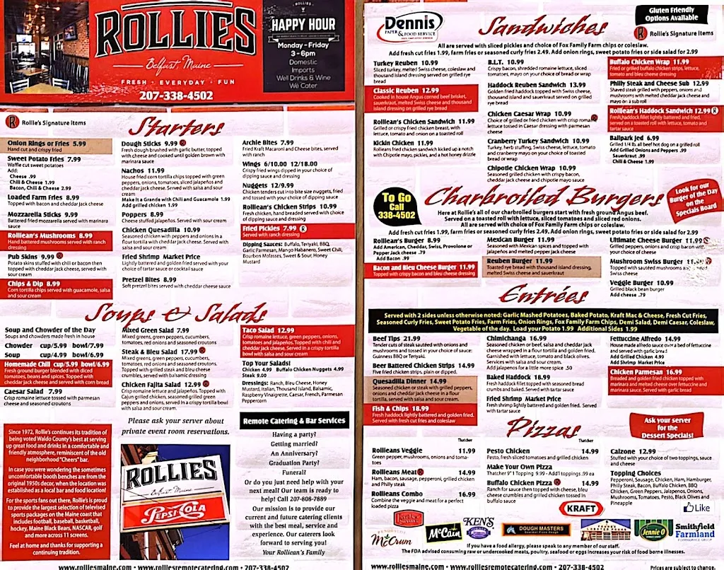 Menu_Rollie's Bar and Grill_Belfast, ME_image_old_1
