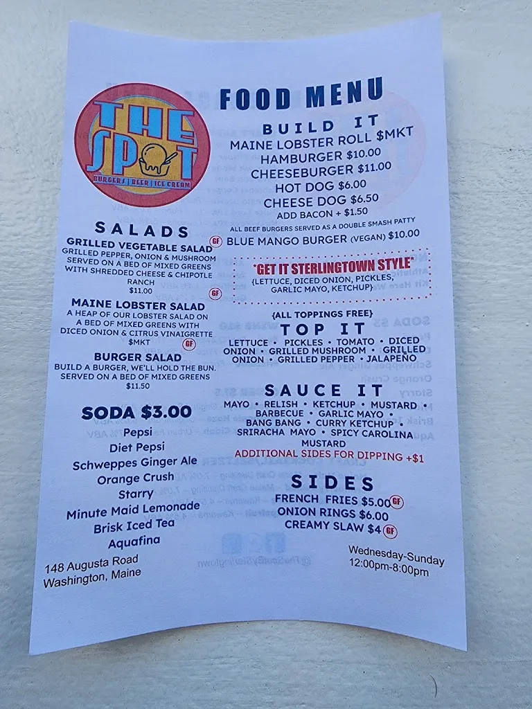Menu_THE SPOT Washington_Washington, ME_image_old_3