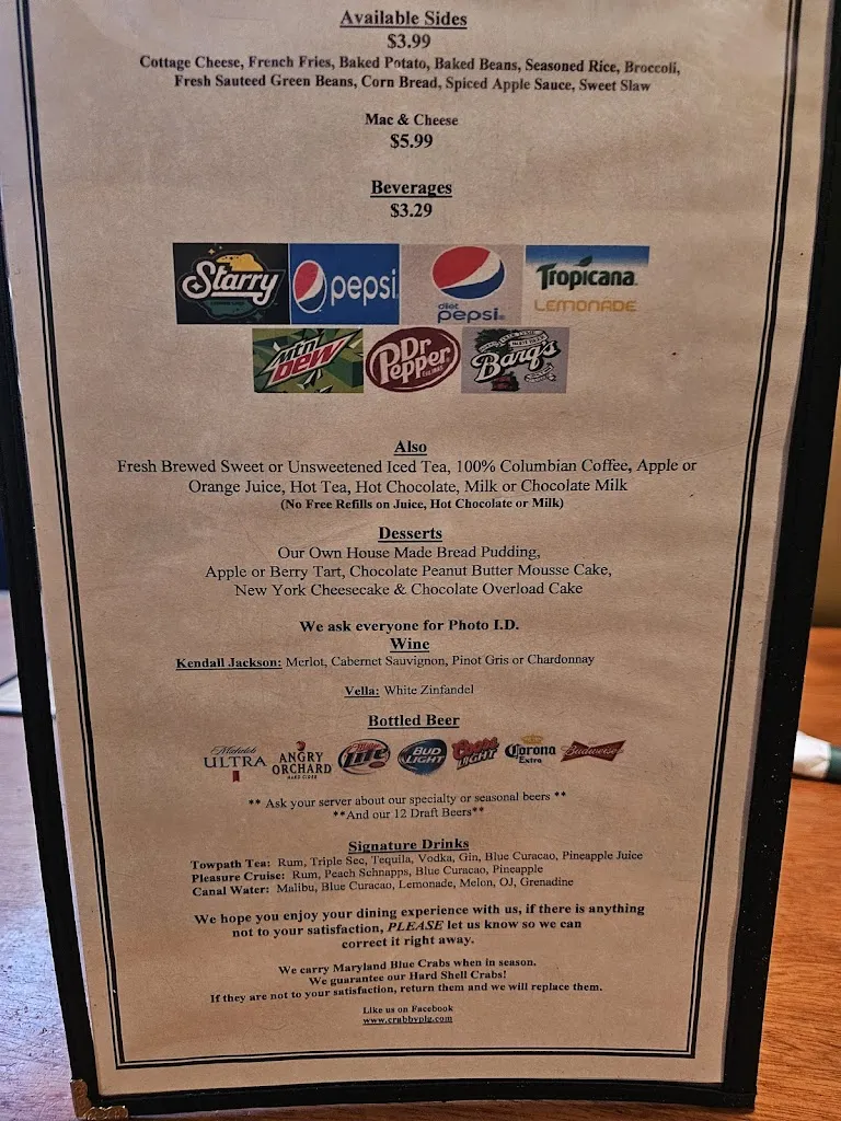 Menu_Crabby Pig_Cumberland, MD_image_old_3