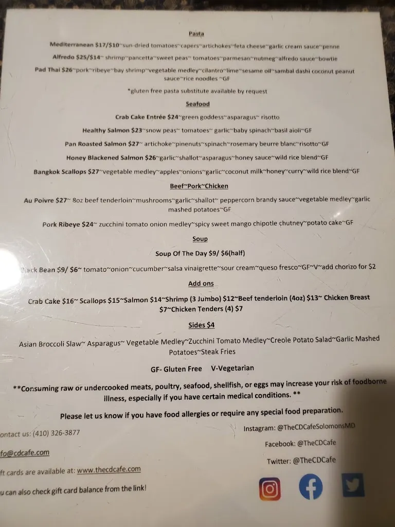 Menu_The CD Cafe_Solomons, MD_image_old_2