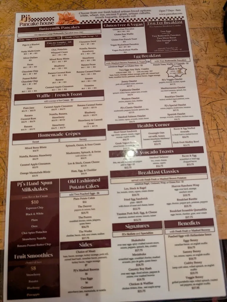 Menu_PJ's Pancake House - Princeton_Princeton, NJ_image_old_1