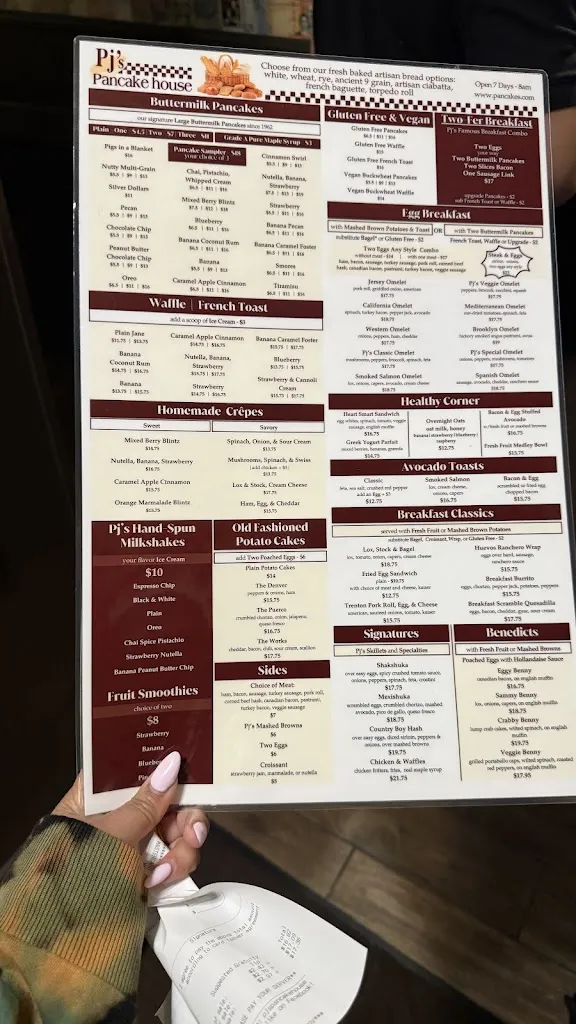 Menu_PJ's Pancake House - Princeton_Princeton, NJ_image_old_2