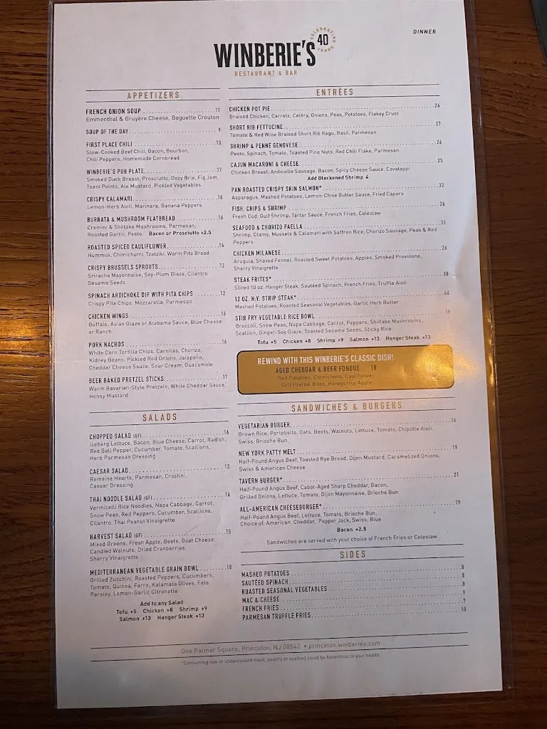 Menu_Winberie's Restaurant & Bar_Princeton, NJ_image_old_2
